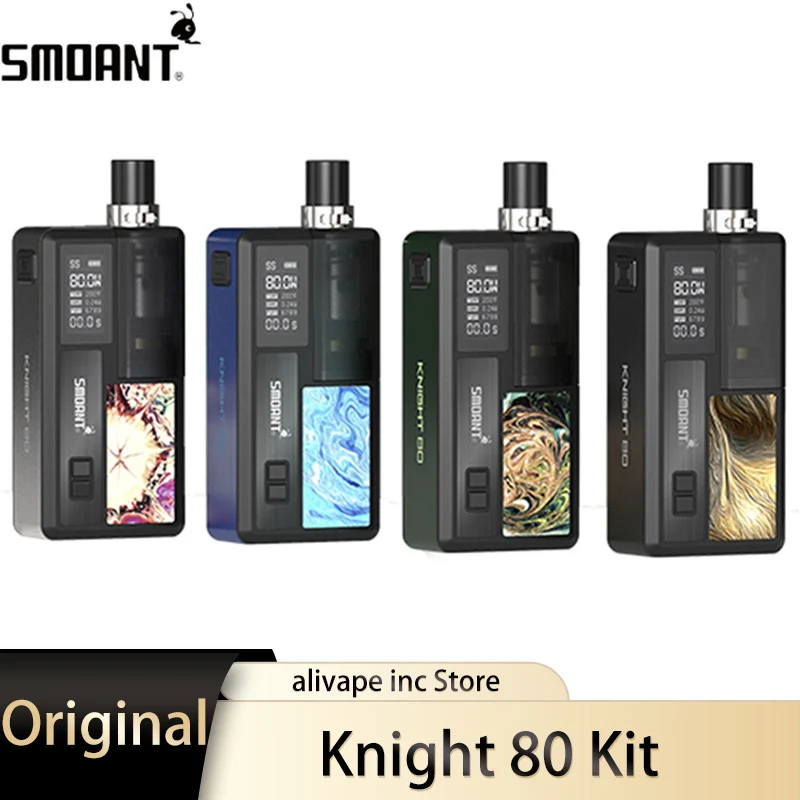 Original Smoant Knight 80 Kit MOD 80W Vape 4ml Cartridge AI smart ANT-chip Fit Pasito RBA Coil Electronic Cigarette Vaporizer