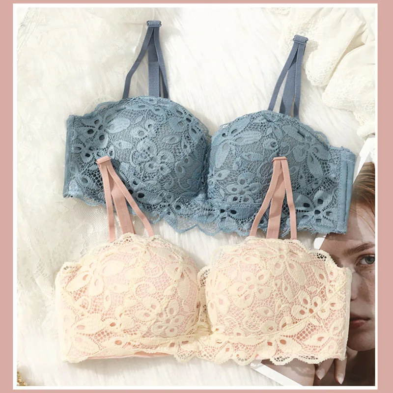 Female Lace Bralette Push Up A B Cup Bras Brassiere Sexy Detachable Strap Bra Women Underwear