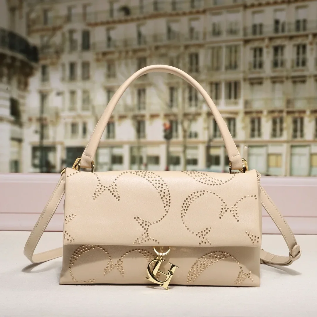 

CH ​2025 New Women's Vintage Shoulder Bag, Solid Color with Letter Inlay, Multi-Way Tote for Daily, Chic & Spacious​