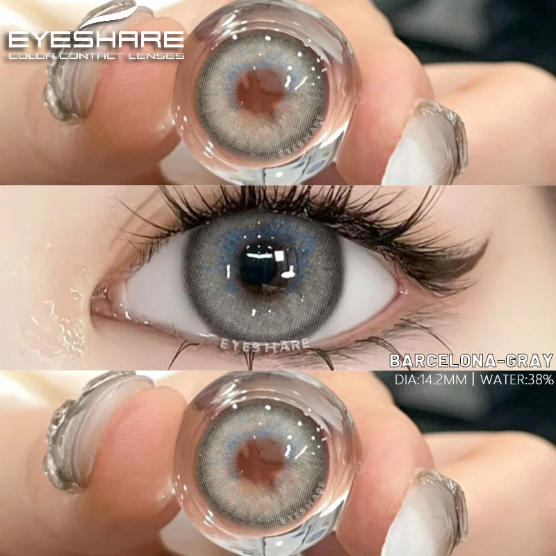 EYESHARE 1Pair New Colorcon Colored Contact Lenses for Eyes Green Eye Lenses Blue Lenses Fashion Gray Beauty Pupils Yearly Use
