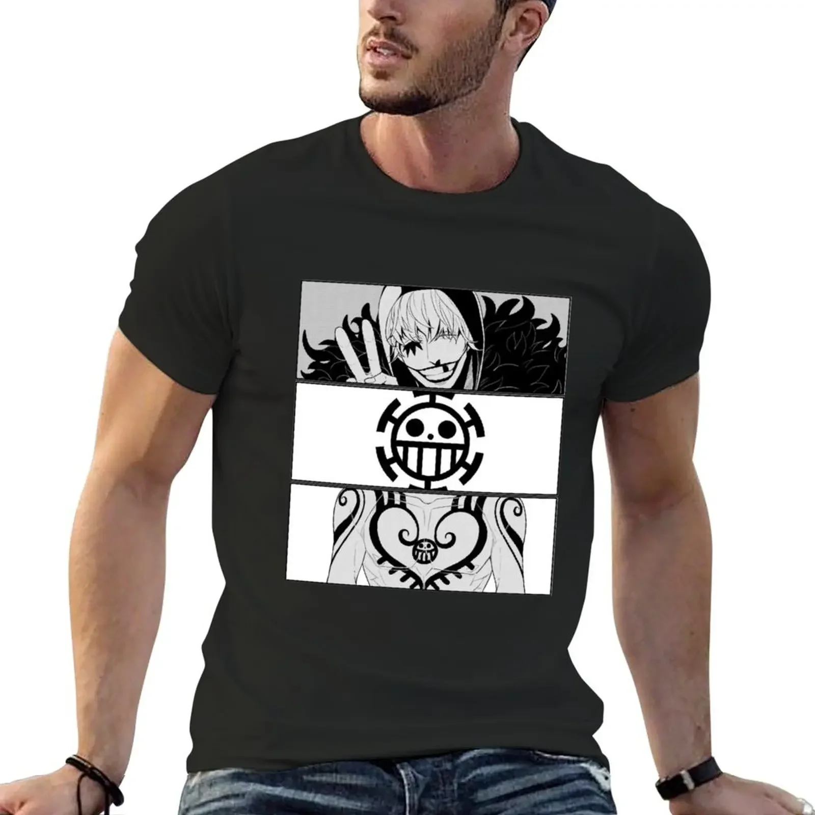 Corazon manga OP T-Shirt heavyweights designer shirts boys whites hippie clothes mens graphic t-shirts