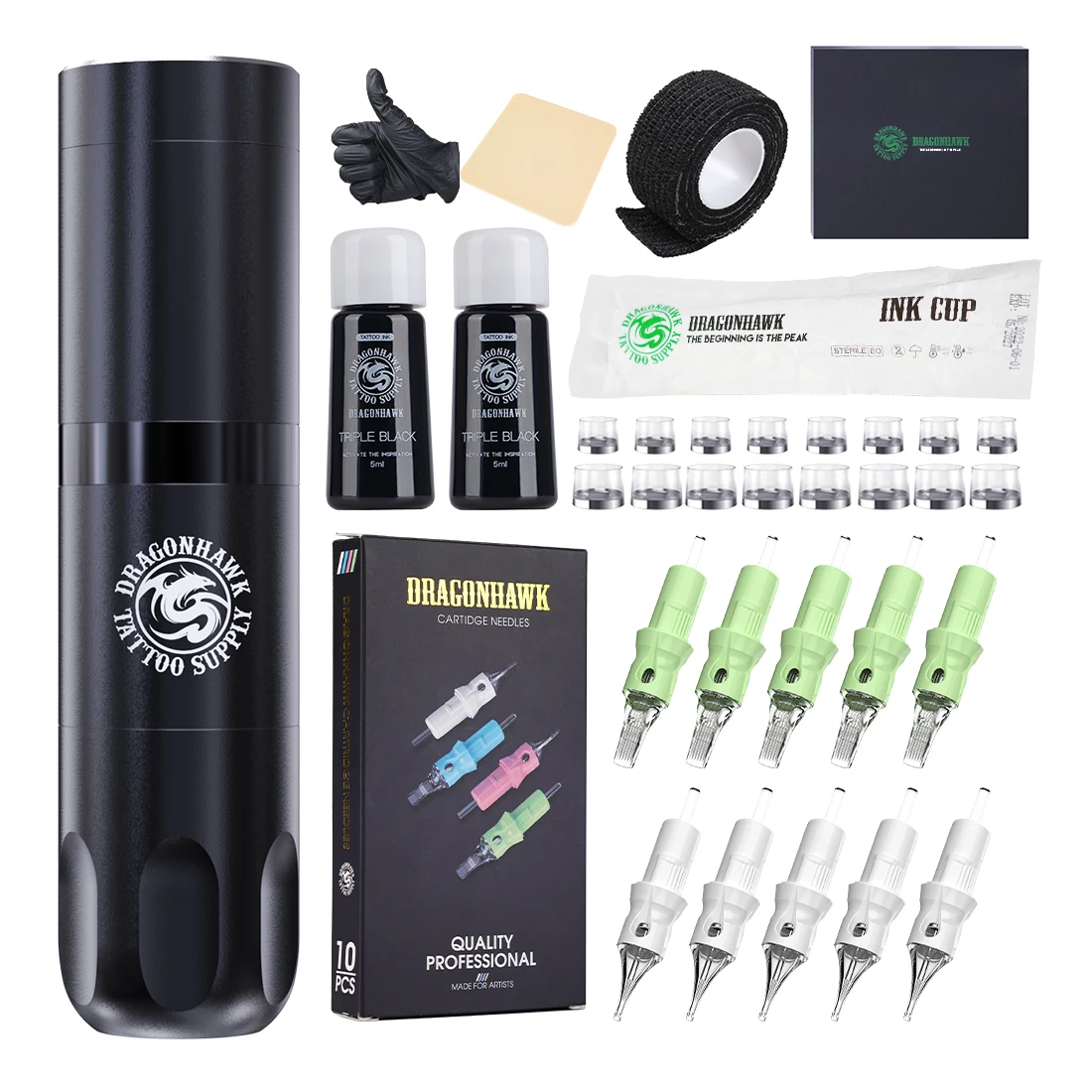 

Dragonhawk X20 Wirelee Tattoo Pen Large Capacity Battery with Cartridge Tattoo Needle Ink Tattoo Machine Kit Complete