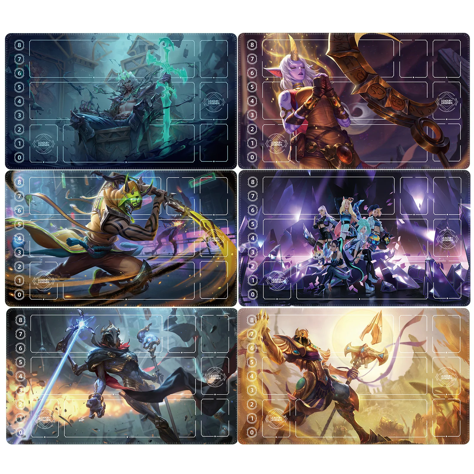 600X350X2Mm Diy Göttin Geschichte Janna Ahri Karte Schlacht Matte Tcg Kaisa Einzelspieler Brettspiel Karte duell Platte Schlacht Matte Geschenk Spielzeug