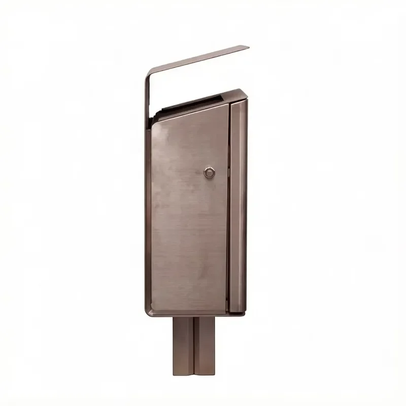 Lockable Stainless Steel Ashtray Floor Standing Brushed Metal Cigarette Bin for Hotel Outdoor Street Use with Flip Top Lid