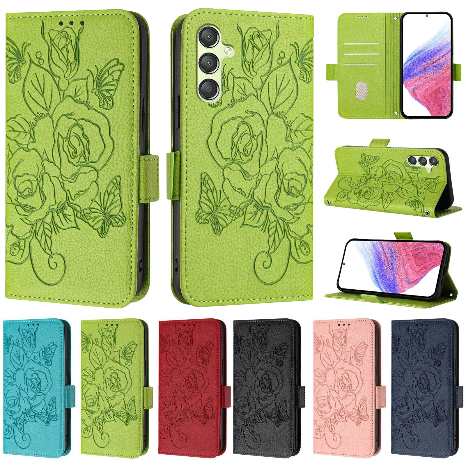 3D Blume Leder Telefon Brieftasche Fall Buch Für Samsung Galaxy A06 A16 A26 A36 A56 A05s A15 A25 A35 A55 A04s A14 A24 A34 A54 Abdeckung