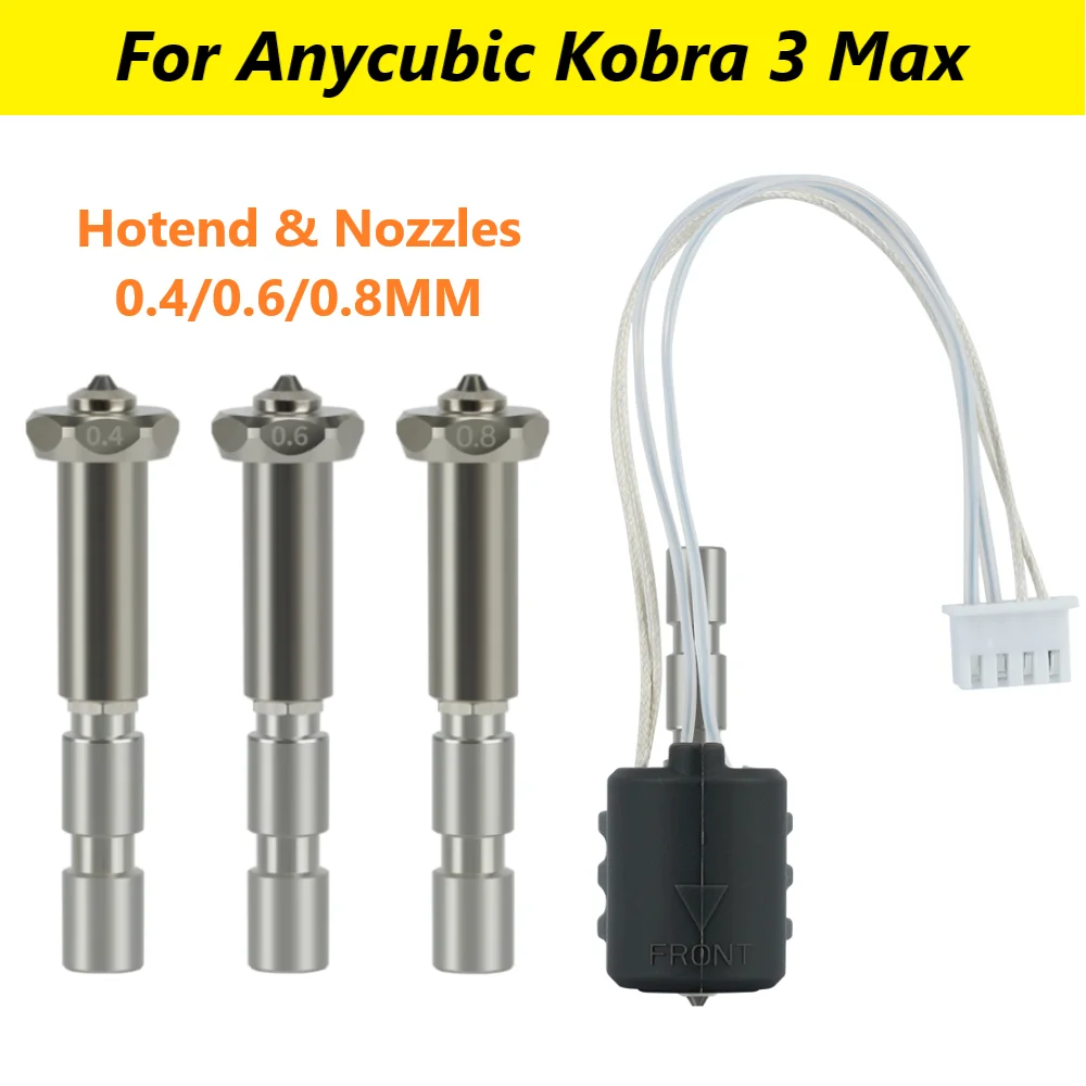 

For Anycubic Kobra 3 Max Nozzle Hotend Kobra 3 Max Combo Quick Swap Nozzle Hardened Steel 0.4 0.6 0.8 Kobra 3 Max Accessories