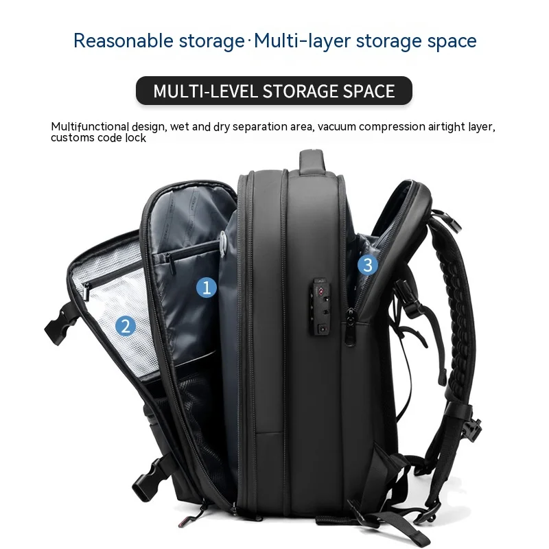 Travel Backpack Men's Business Multifunction Computer Bag Vacuum Compression Large-capacity Backpack Fashion Fitness Bags 2024