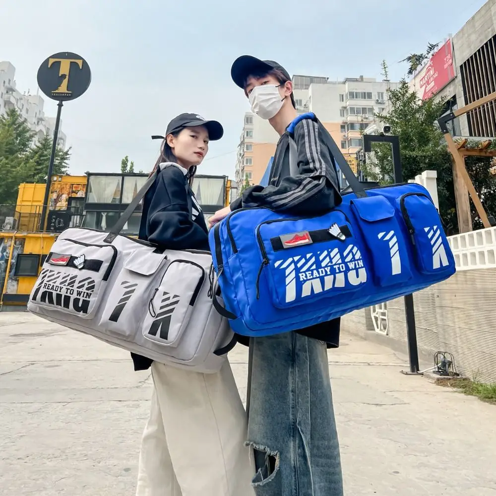 

Large Capacity Badminton Racket Handbag Multifunctional Shoes Compartment Carrying Handbag Waterproof Tennis Shoulder Bag