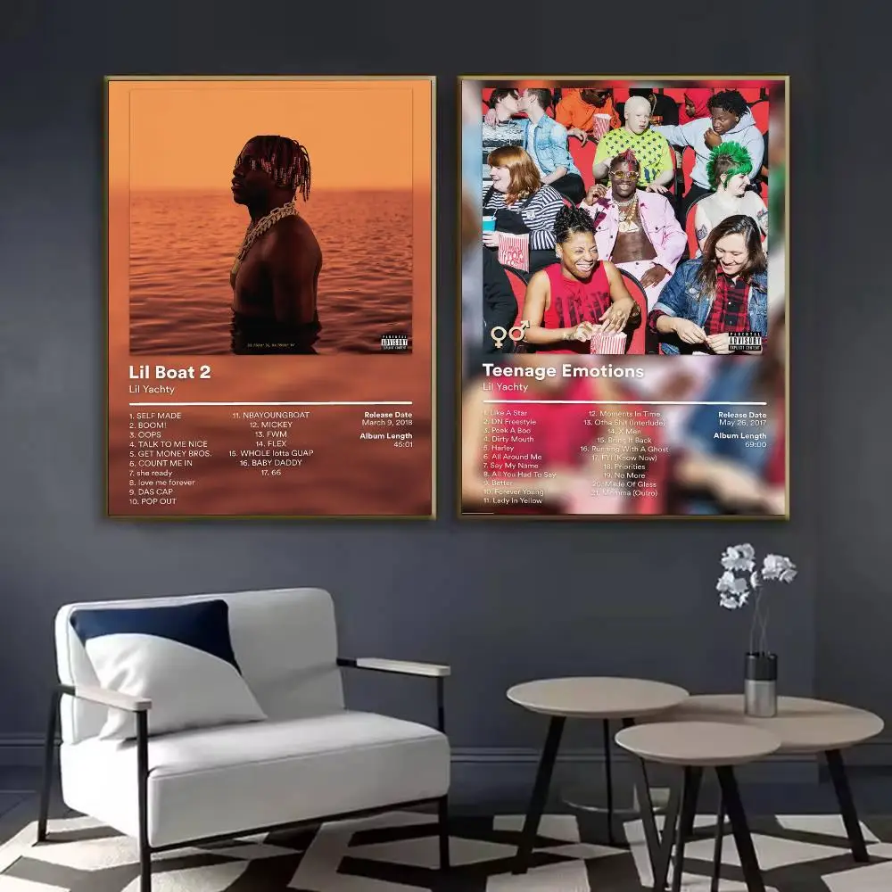 Singer L-Lil Yachty Music Album Poster Waterproof Sticky Wall Art Print For Bedroom Living Room Hallway Bar Home Decor