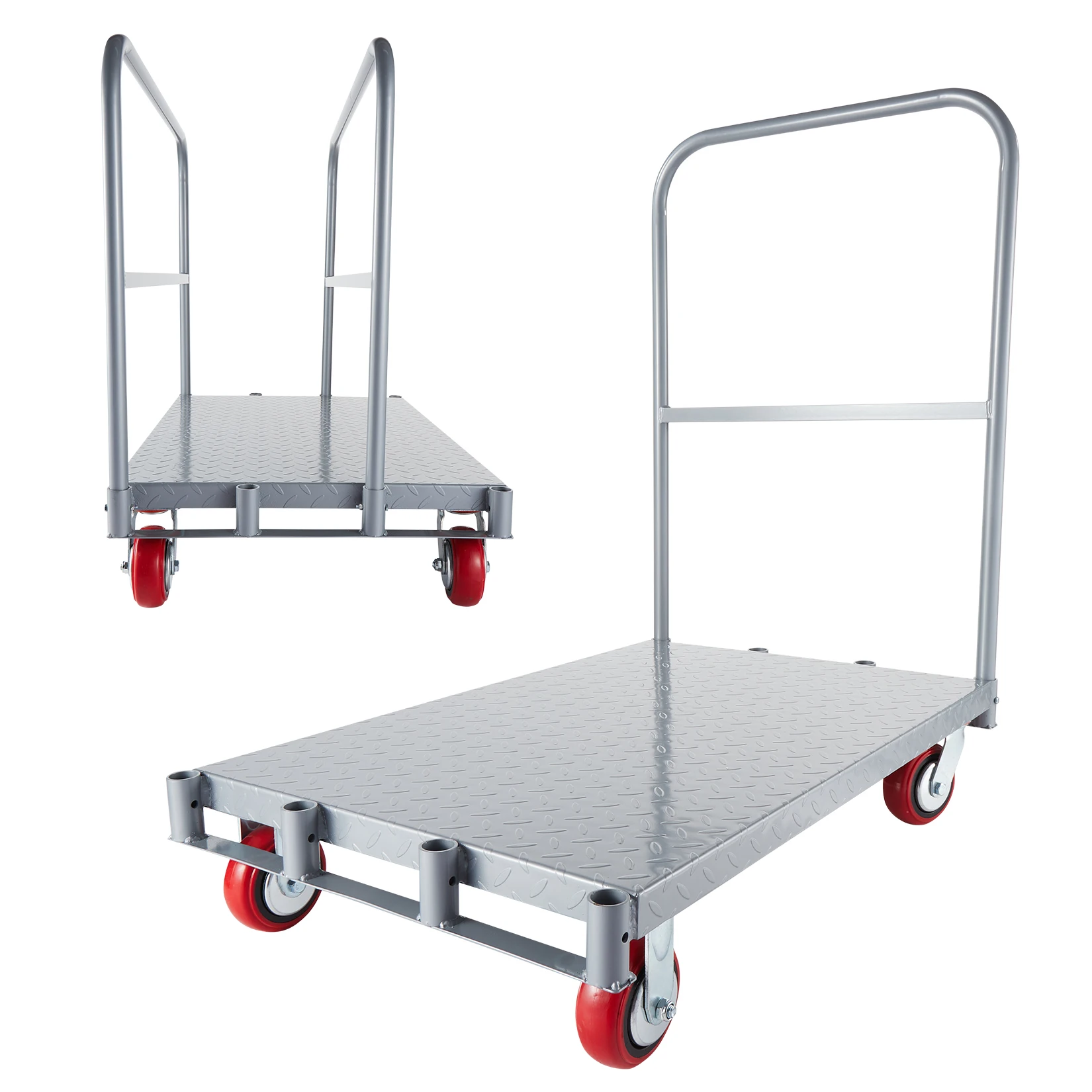 2 in 1 Heavy Duty Flatbed Carts With Wheels, Drywall Cart Steel Panel Truck,Platform Flat Bed Cart With 2200 Lbs Capacity