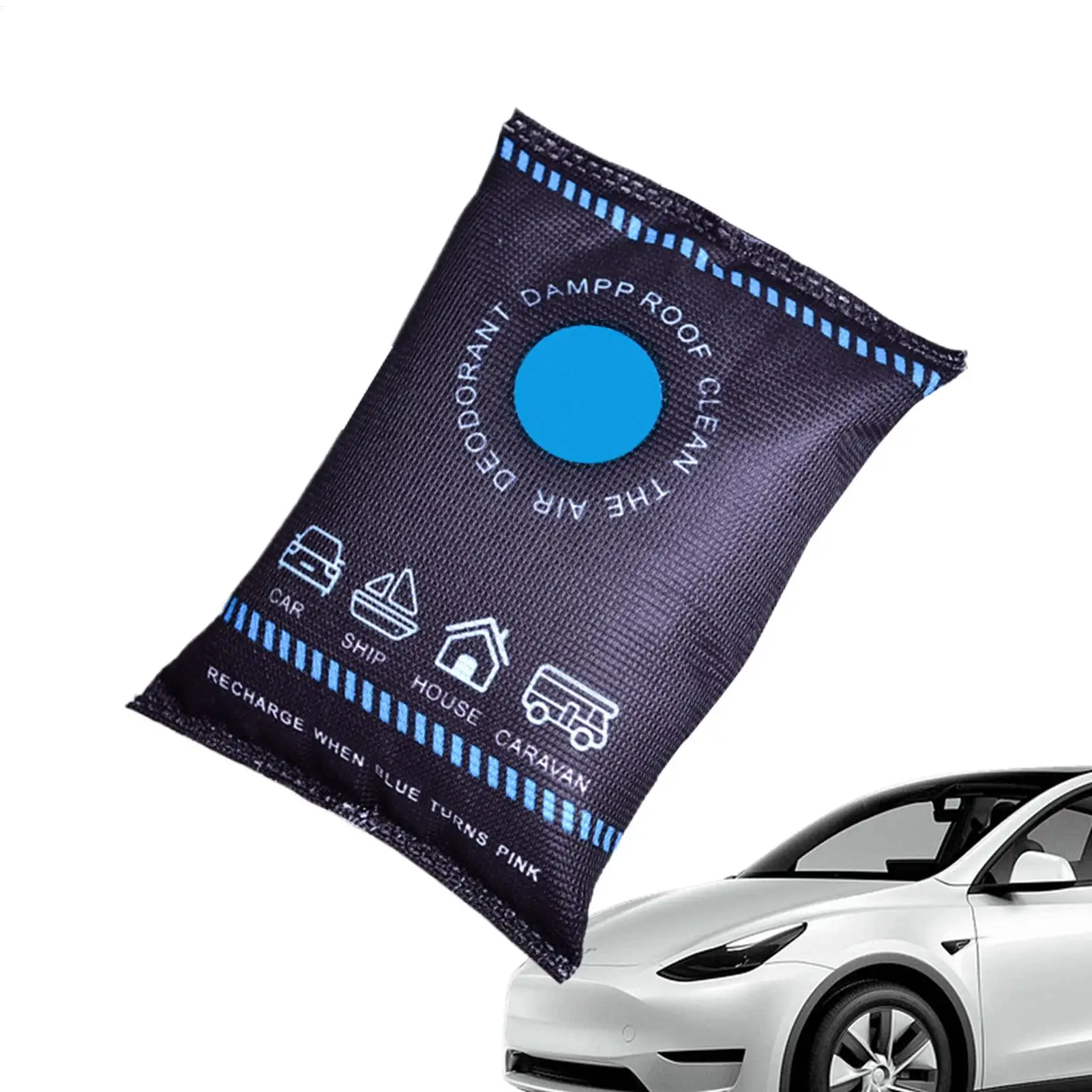 Car Dehumidifier Silicone Beads Desiccant Leak-Proof Reusable Car Moisture Absorber Bag for Windscreens Interior Closet Basement