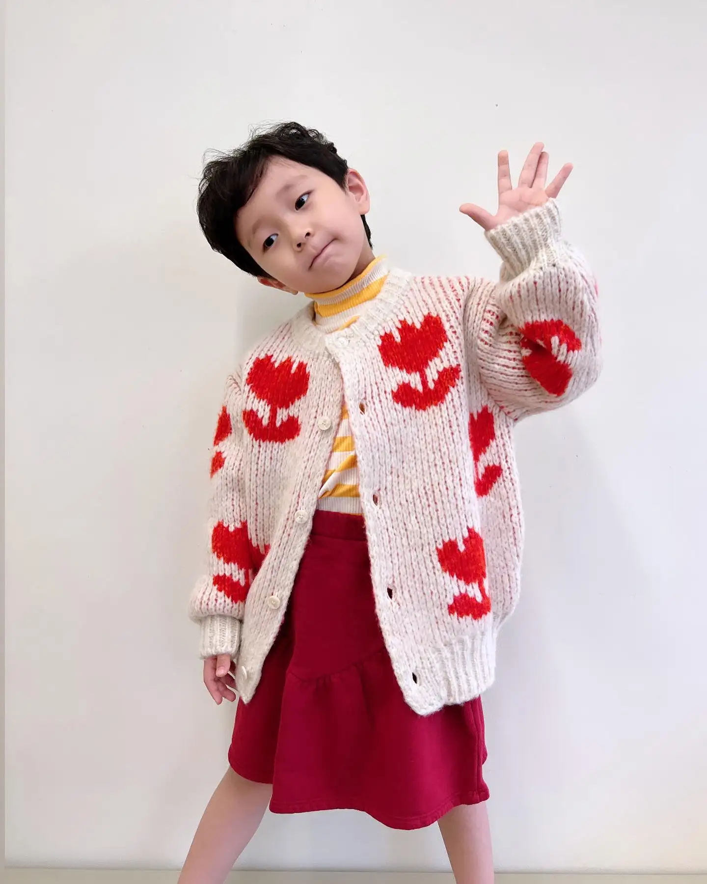 In stock! 2024 INS patte Children\'s Sweater Autumn/Winter Girls\' Cartoon Color Block Pullover Vest Cardigan Boys\' V-neck Knit