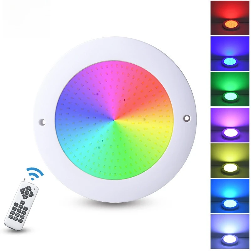 2026 12V/24V Low Voltage RF Remote Pool Light Full Resin Potting IP68 Sleeve RGB Underwater Pond Lamp