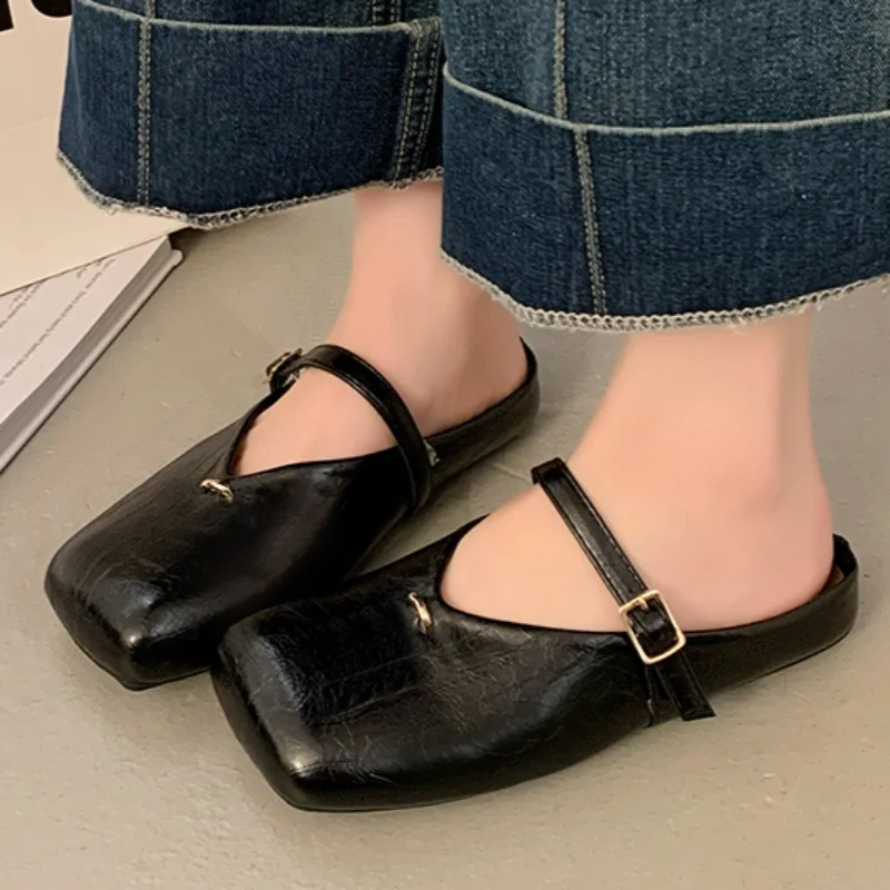 

Elegant Women's Slippers in Square Toe Packaging Multifunctional Fashionable Low Heel Sandals Designer Dress Women's Shoes
