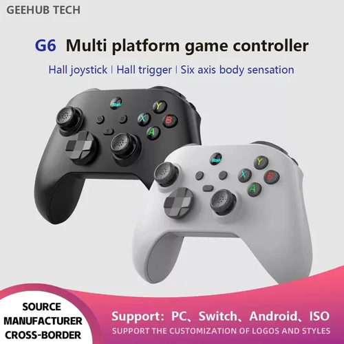 Controlador de juego móvil G6 para Switch/IOS/Andriod/PC compatible con medios de transmisión/juego ruidoso, joystick de efecto Hall para teléfono móvil