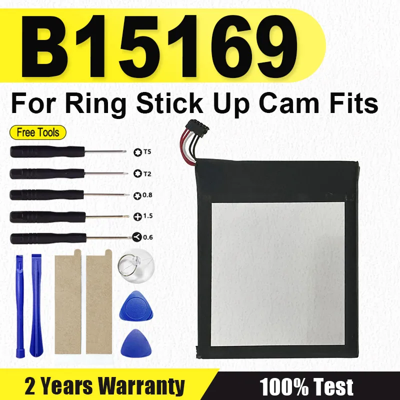 

B15169 Аккумулятор для домашней камеры видеонаблюдения для кольцевой камеры подходит для B15169 литий-полимерного аккумулятора 3,80 В 5000 мАч/20,90 Втч + бесплатные инструменты