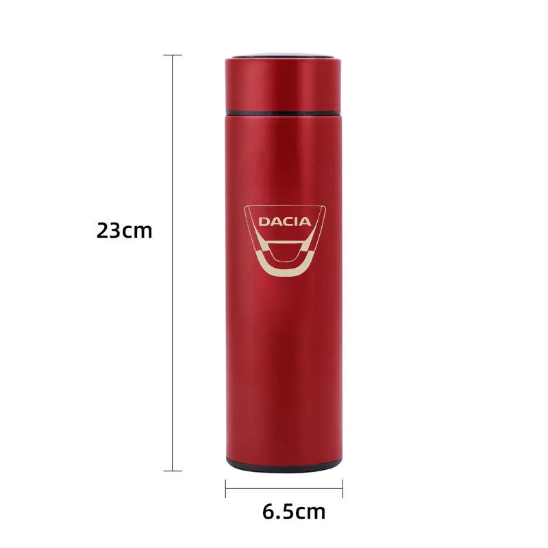 500ml Smart Thermos Bottle LED Temperature Display Portable Stainless Steel Thermos for Dacia Lodgy Mcv Sandero Duster Logan