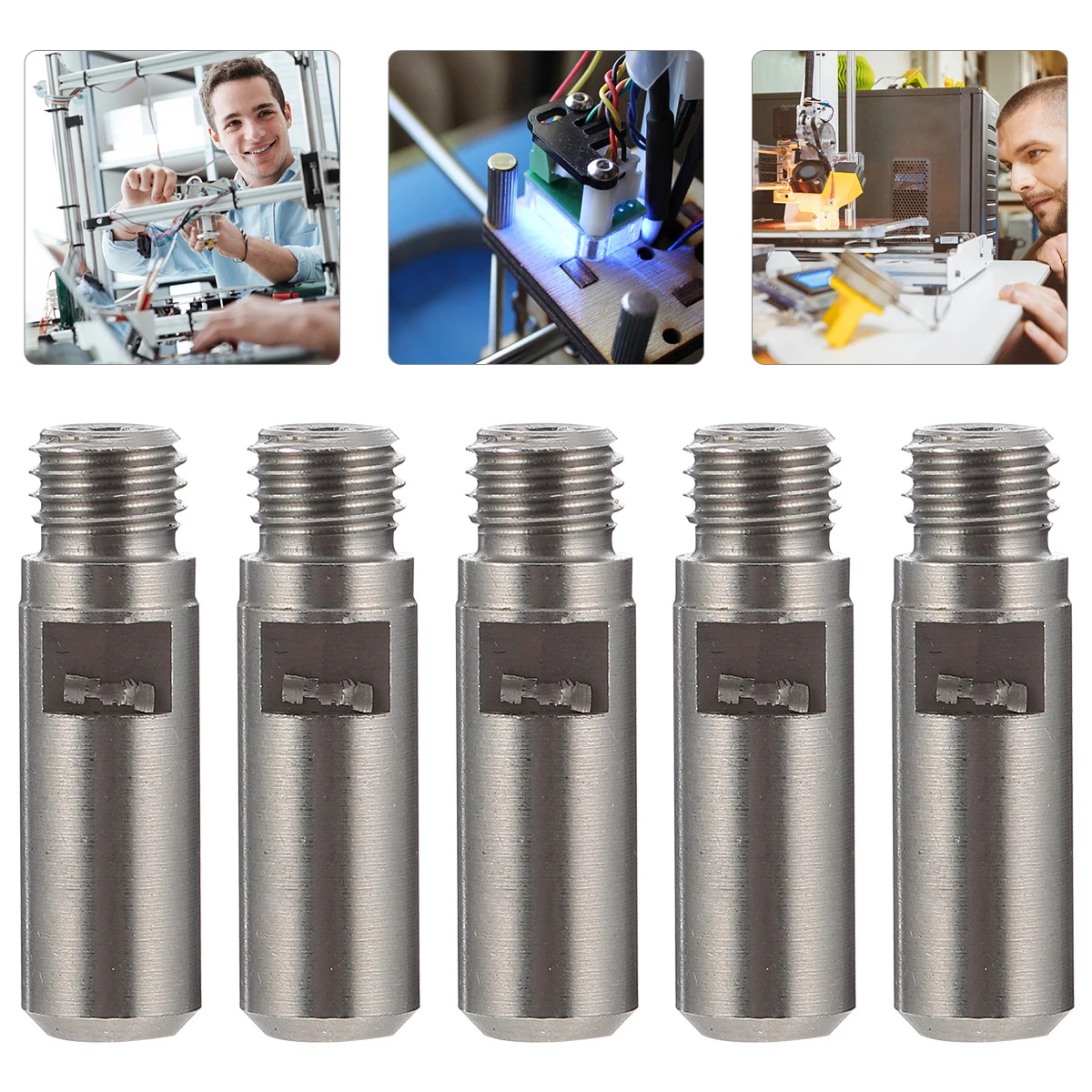 

5pcs Stainless Steel Tube 3D Printer Accessories Heatbreak Throat Extruder Nozzle Thermal Barrel Compatible 3D Printer