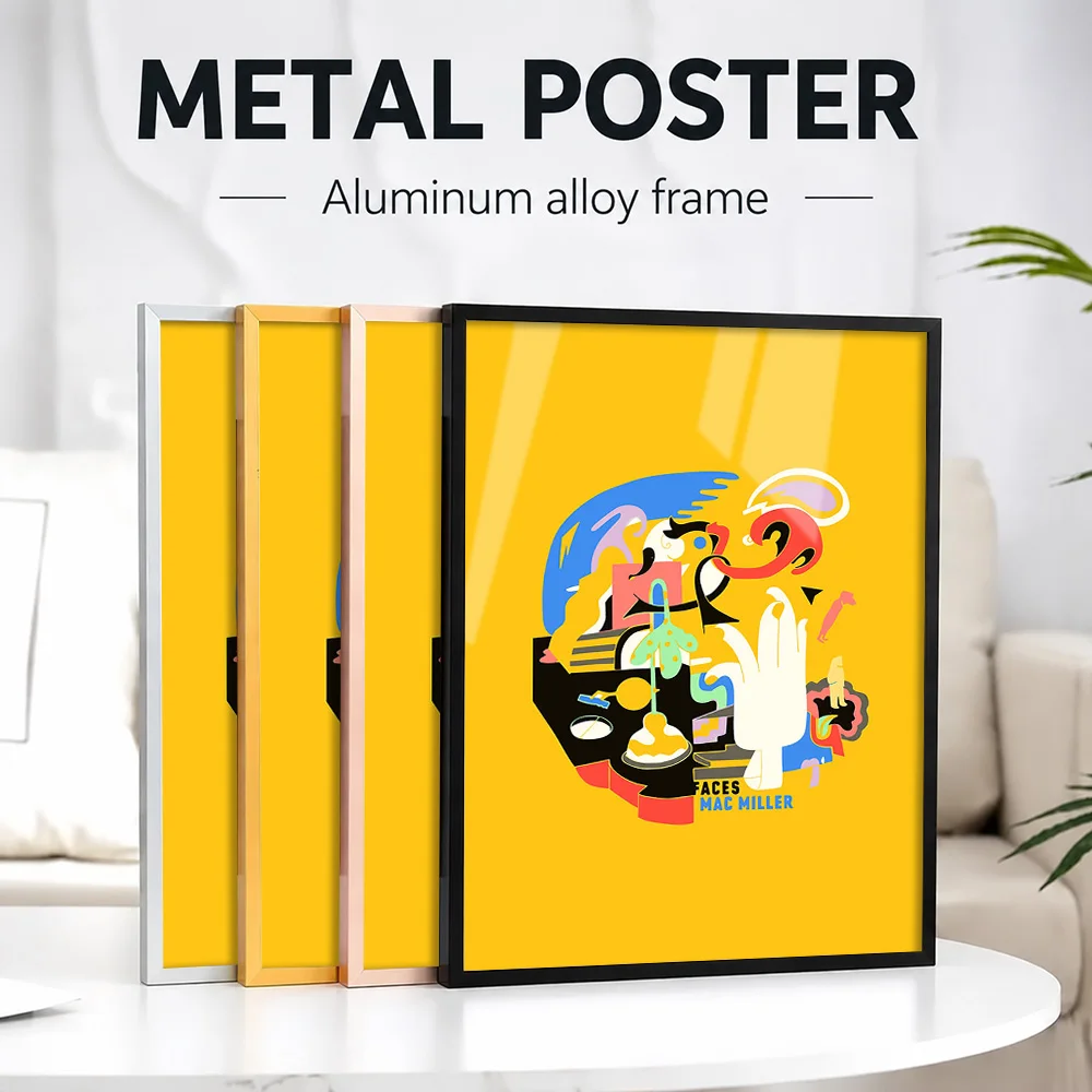 Mac Miller Rapper Music Metal Poster With Aluminum Alloy Frame Personalized Photo Moody Graphic Style Wall Art For Living Room