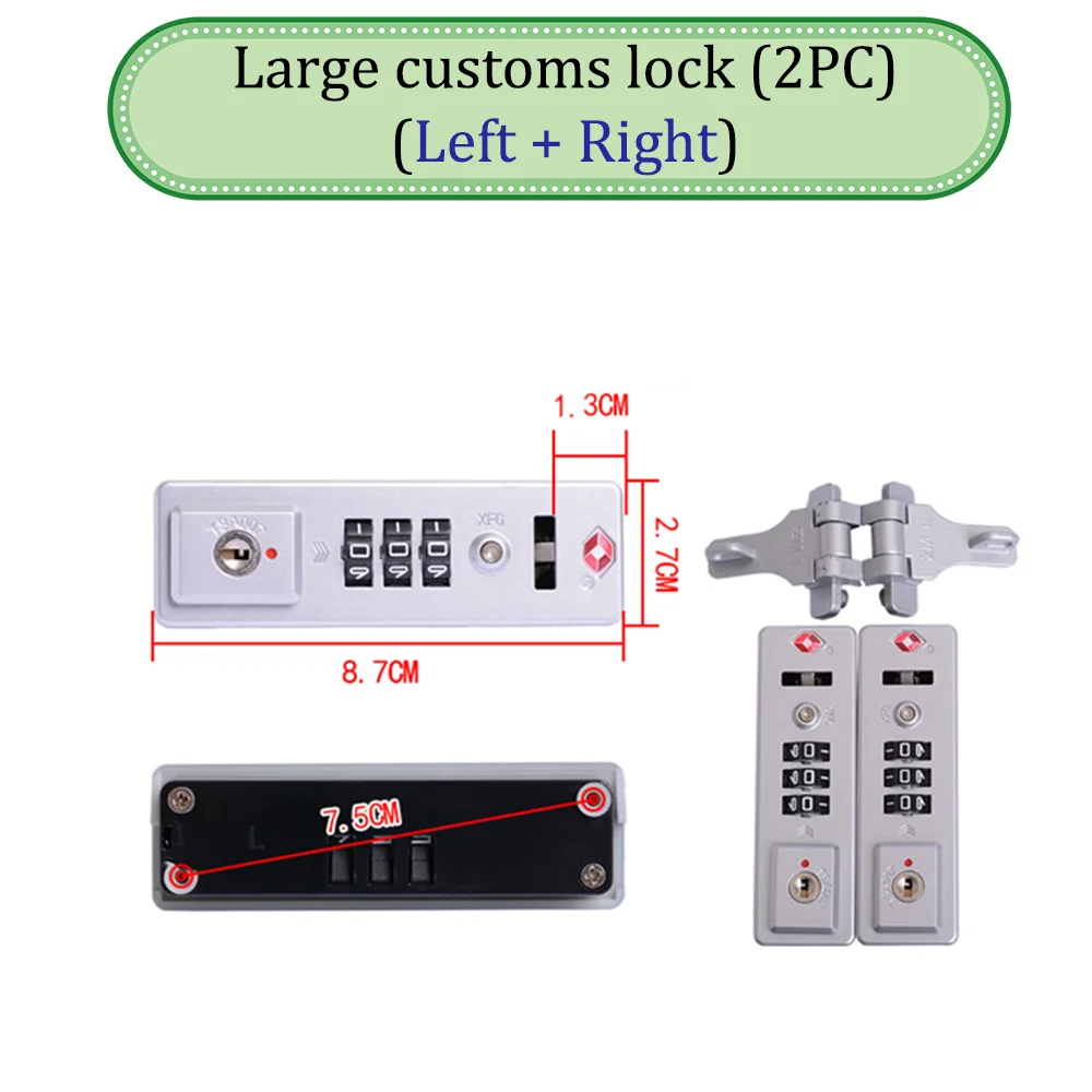 Suitable For TSA007 Customs Lock Rolling Suitcase Luggage Accessories Fixed Lock Combination Lock For Aluminum Frame Box Secure