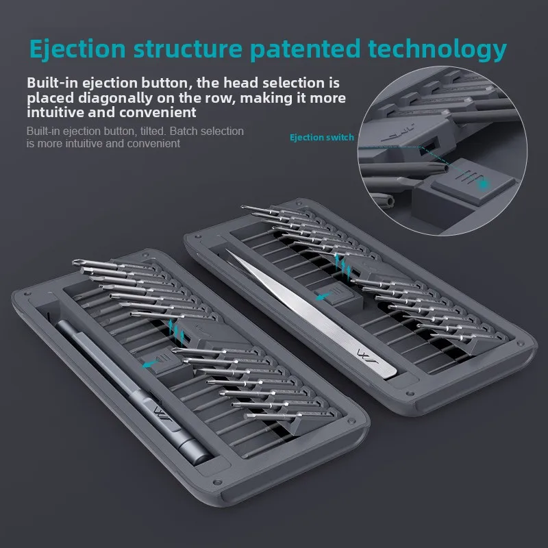 Multi Size Precision Screwdriver Set with S2 Steel Bits Aluminum Alloy Shafts Ejection Bit Case Magnetic Repair Tool Kit for