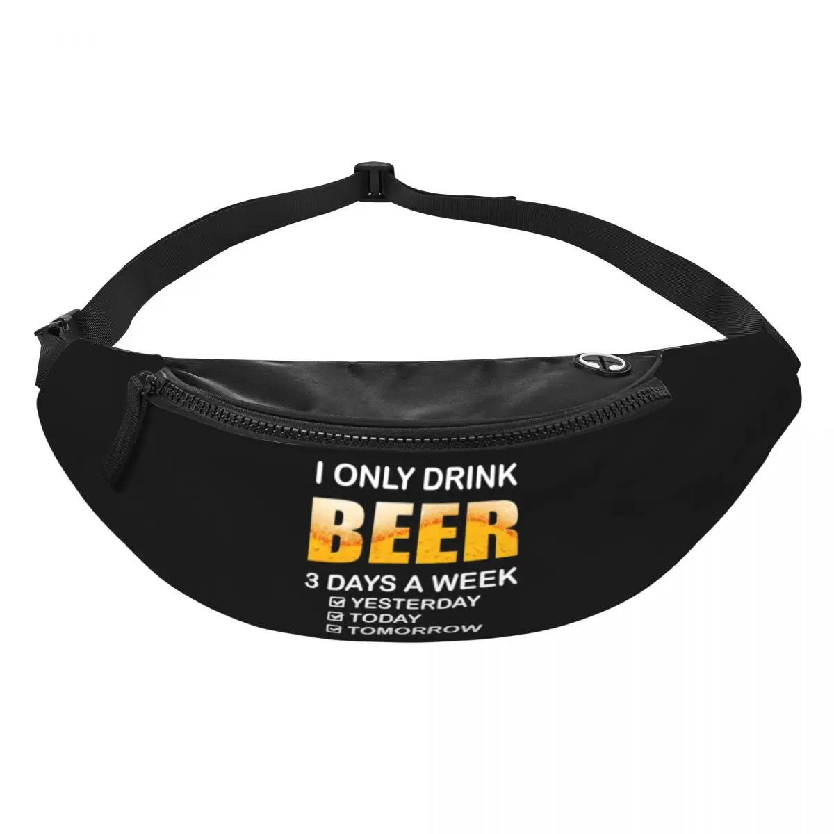 Custom Casual I Only Drink Beer 3 Days Fanny Pack for Traveling Women Men Crossbody Waist Bag Phone Money Pouch