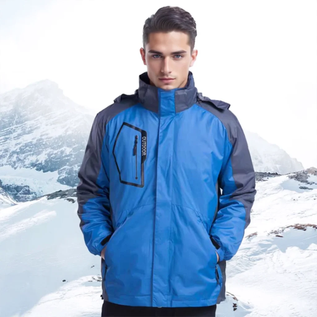 بدلة تزلج شتوية سميكة للرجال سترة صوفية دافئة مقاومة للرياح وسراويل على الجليد معطف الثلج بنطلون للتخييم في الهواء الطلق #1