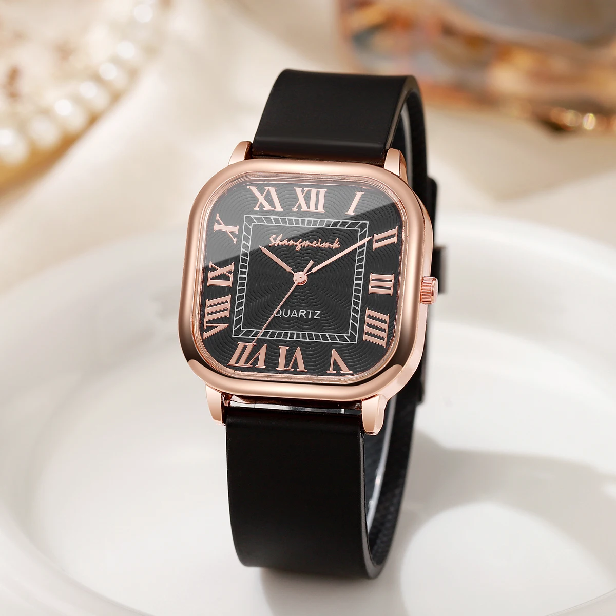 Fashion Square Women Watches Casual Silicone Band Roma Dial Quartz Wristwatch For Ladies Clock Reloj Mujer image 6