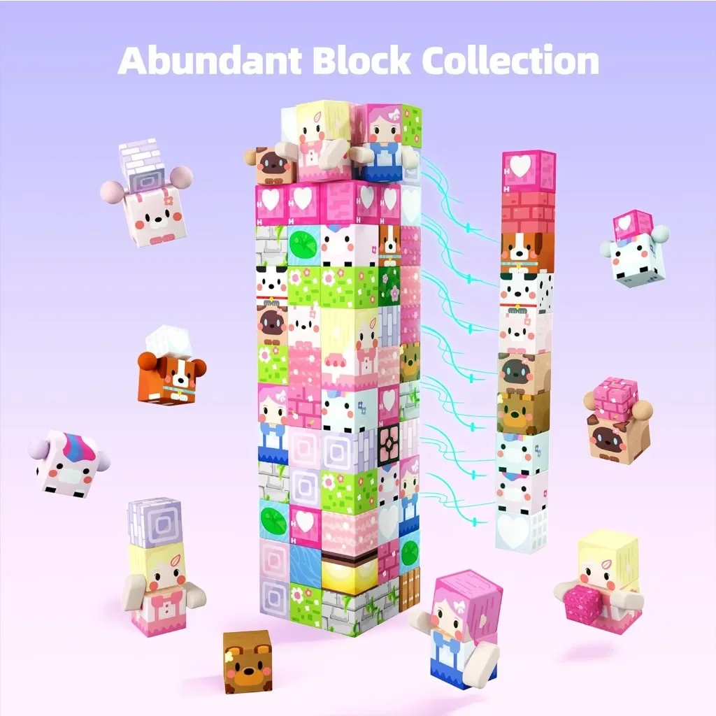 Magnetic Building Blocks Toy Mine World Magnet Princess Castle Blossom Cave Plant Zombies Cube Set Brick Cube Toys Boy Girl Gift