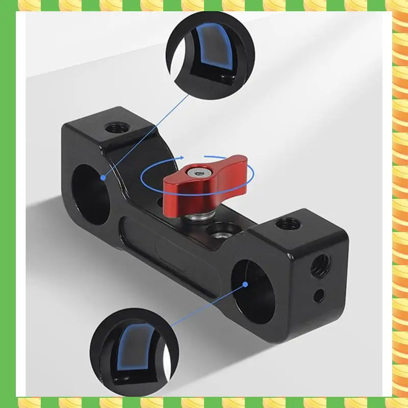 

AB53 Photographic Universal 15Mm Double Hole Tubing Clamp Single Knob Locking Clamp Cage Rail Mounting Connector,A Easy T