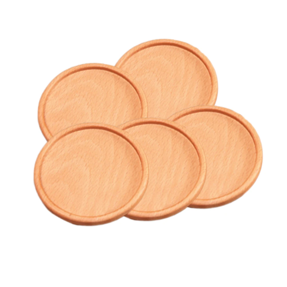 

5 шт. подставки из бука, термостойкие мелкие детали, изысканное украшение стола, подставки для напитков, круглая деревянная подставка