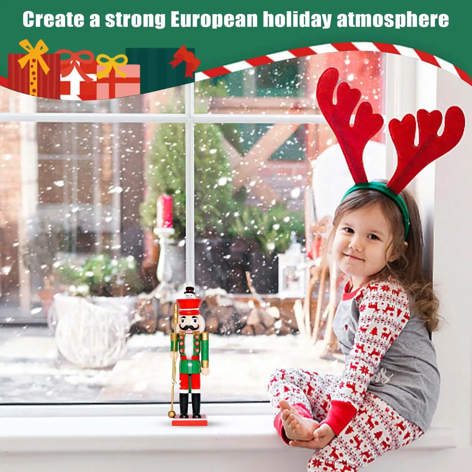 

Щелкунчик, рождественские украшения, 14-дюймовый деревянный Щелкунчик, коллекционные предметы, деревянные традиционные праздничные украшения на Рождество