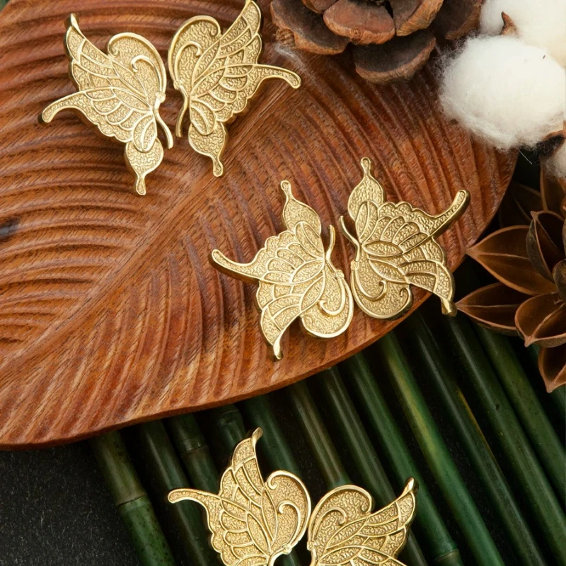 French antique retro butterfly brass handle gold drawer door cabinet door shoe cabinet wardrobe door small handle