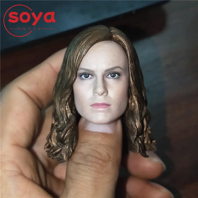 1/6 스케일 브리 라슨 헤드 스컬프트 PVC 헤드 조각 모델 12인치 여성 군인 액션 피규어 바디 인형용