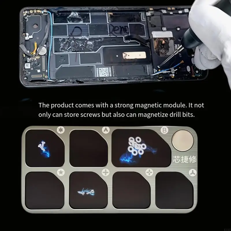 

Ergonomic Aluminum Screw Organizers With Base Screw Storage Board For Tech Repairs And DIY Projects K1KF