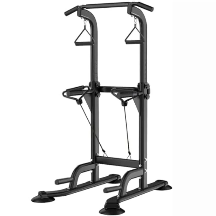 

Home workout station: steel, black, height-adjustable for pull-ups, dips, and strength training