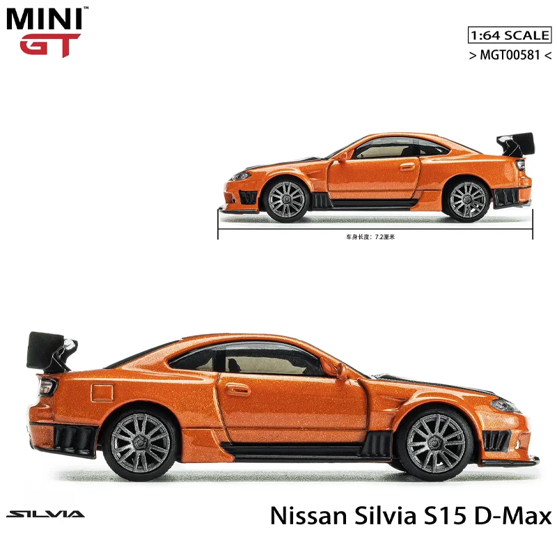 Minigt Schaal 1/64 Nissan Silvia S15 D-Max Legering Speelgoed Motorvoertuig Diecast Metalen Model Geschenken