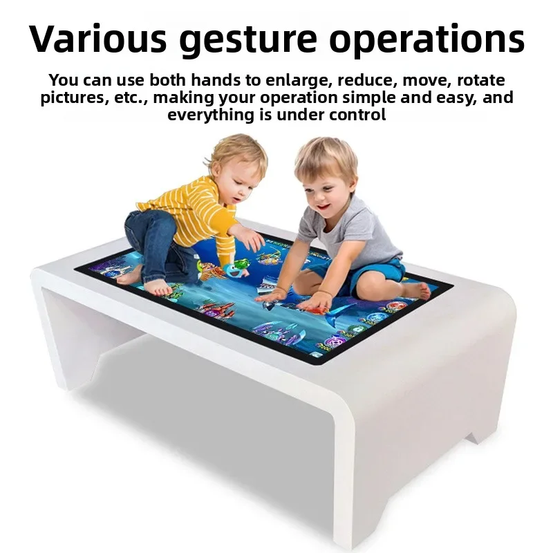 Mesa de centro táctil capacitiva inteligente, máquina todo en uno, negociación comercial y entretenimiento, escritorio interactivo resistente al agua