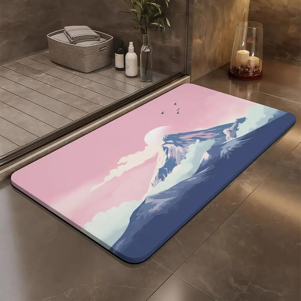 

Black Cat Girl Floor Mat Bathroom Soft Diatomaceous Mud Floor Mat, Bathroom Absorbent Foot Mat, Toilet Sink, Bedroom Mat, Carpet