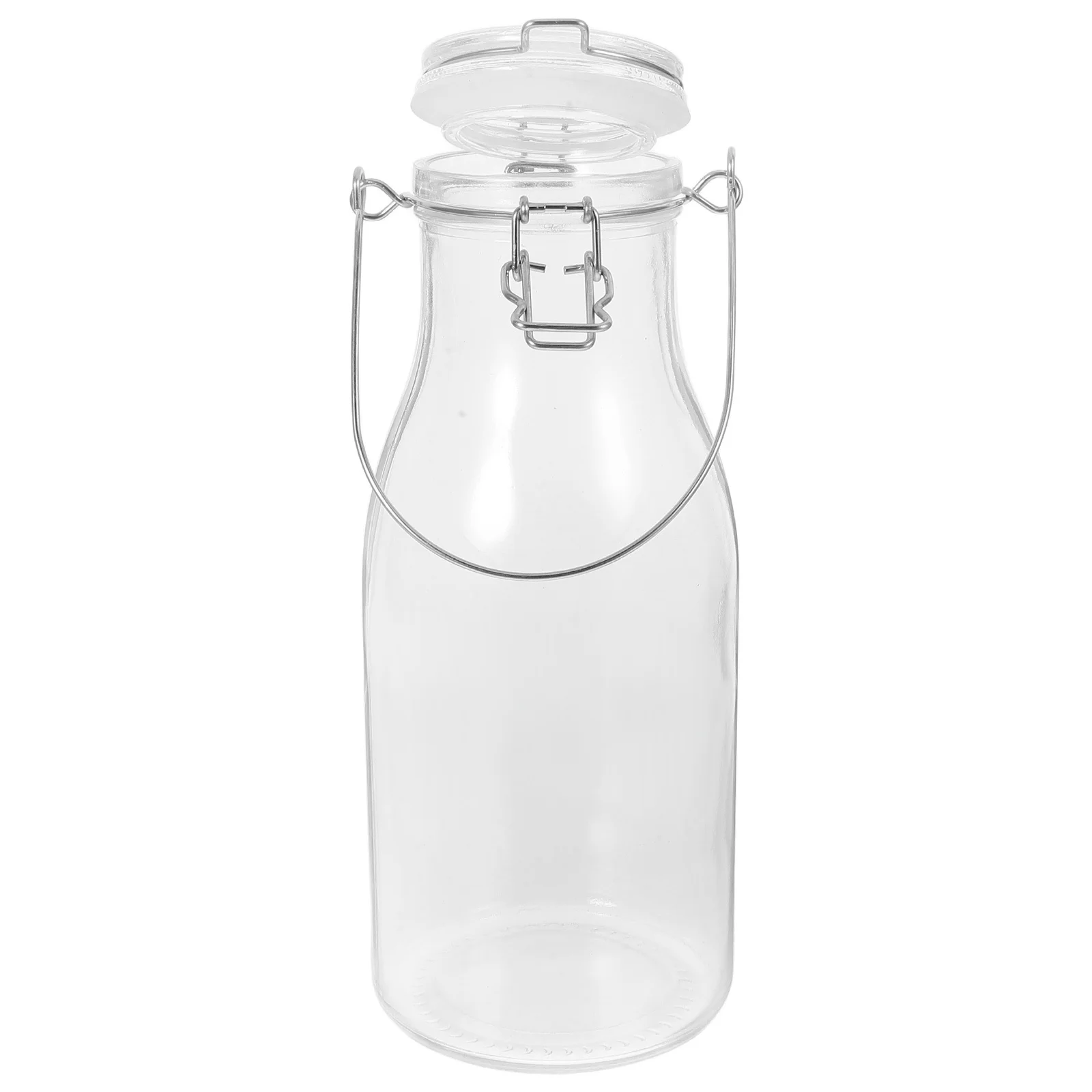 

1000ml Glass Storage Jar Reusable Airtight Container for Juice Milk Tea Coffee Transparent Sealed Kitchen Organizer