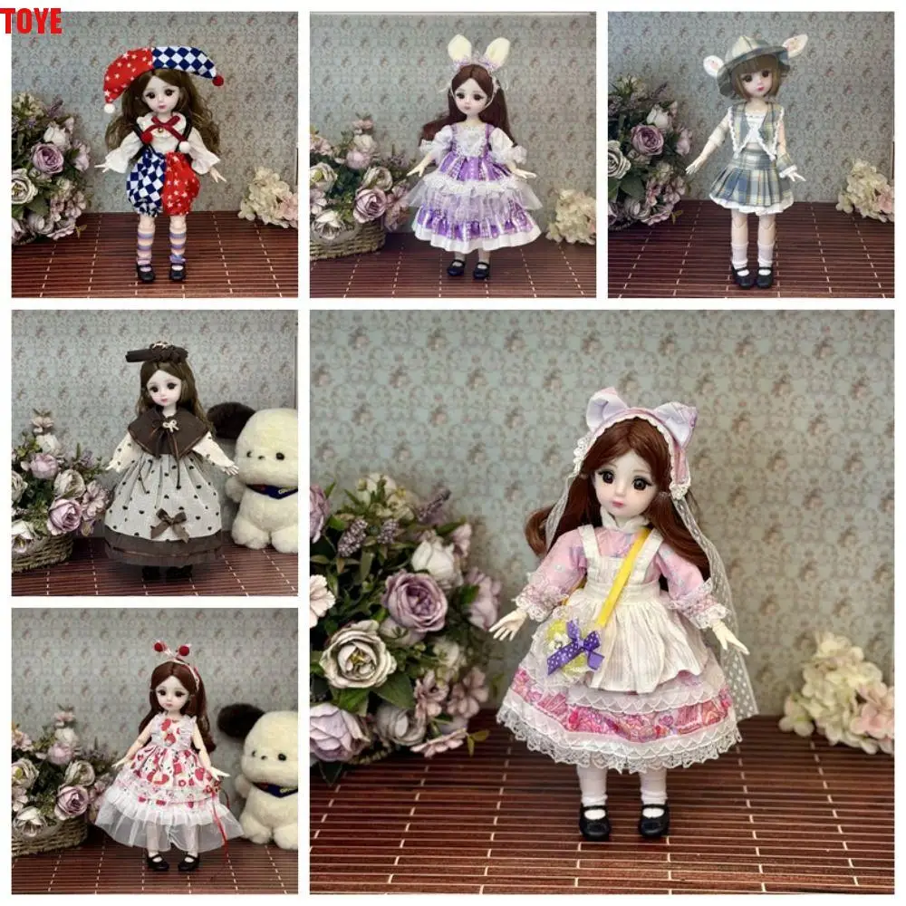 

Mini Dolls With Clothes 30cm BJD Doll 3D Eyes 1/6 BJD Removable Joints Doll Colorful 30cm 1/6 Bjd Dolls Girls Gifts
