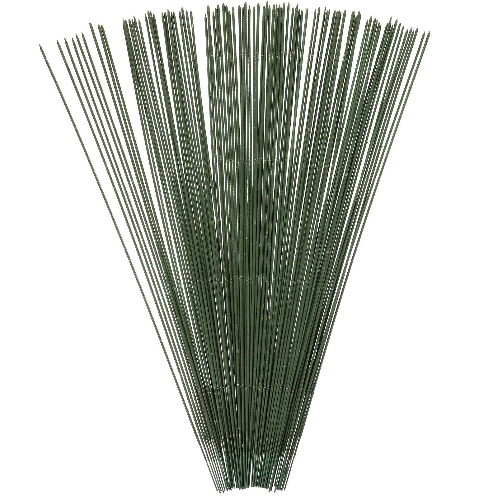 

100pcs Green Flower Artificial Floral Stem Support Lightweight Diy Decoration Wedding Party Faux Stems Iron Rod Craft Supply