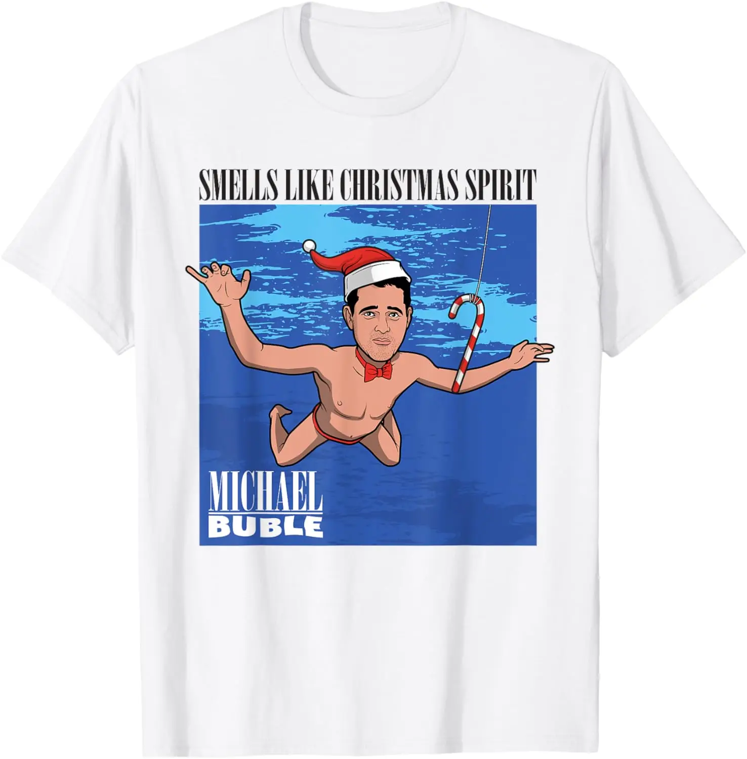 Michael Bublé Christmas Spirit Camiseta Blanco Adult Mens Graphic Tshirts Crewneck Regular Short Sleeve Street Fashion Tee