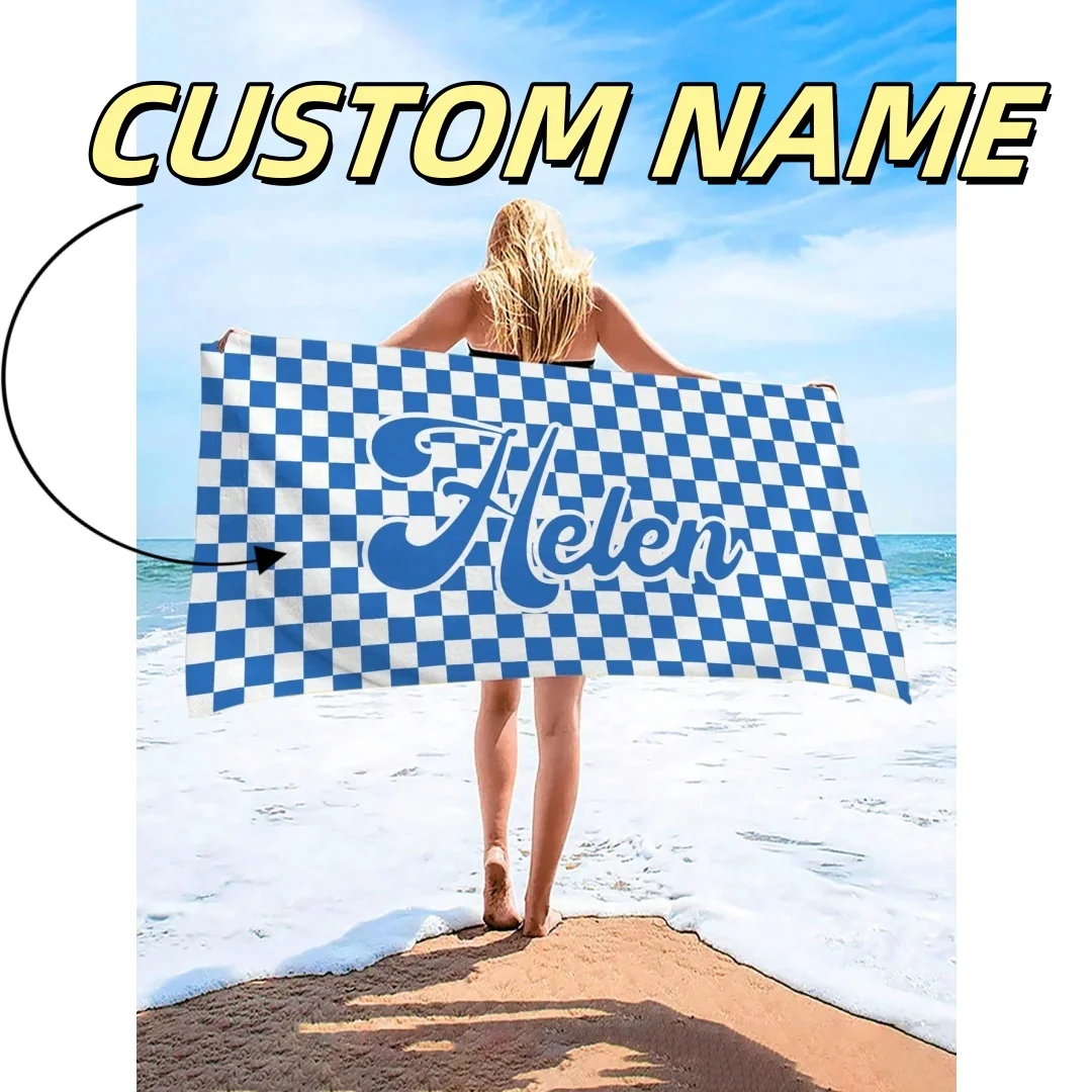 

Custom Name Beach Towels Lightweight Microfiber Towel Anti-Sand Quick-Drying Bath Towels Personalized For Graduation Holiday