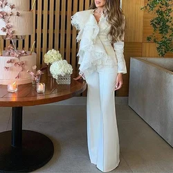 customized Long Pantsuits Evening Dresses for Saudi Arabia Women Floor-Length Straight Formal Occasion Night Prom Party Maxi