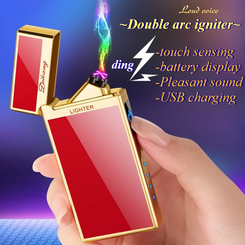 

Touch Sensitive Dual Arc Lighter Charging High-end Business Father Men's Valentine's Day Gifts
