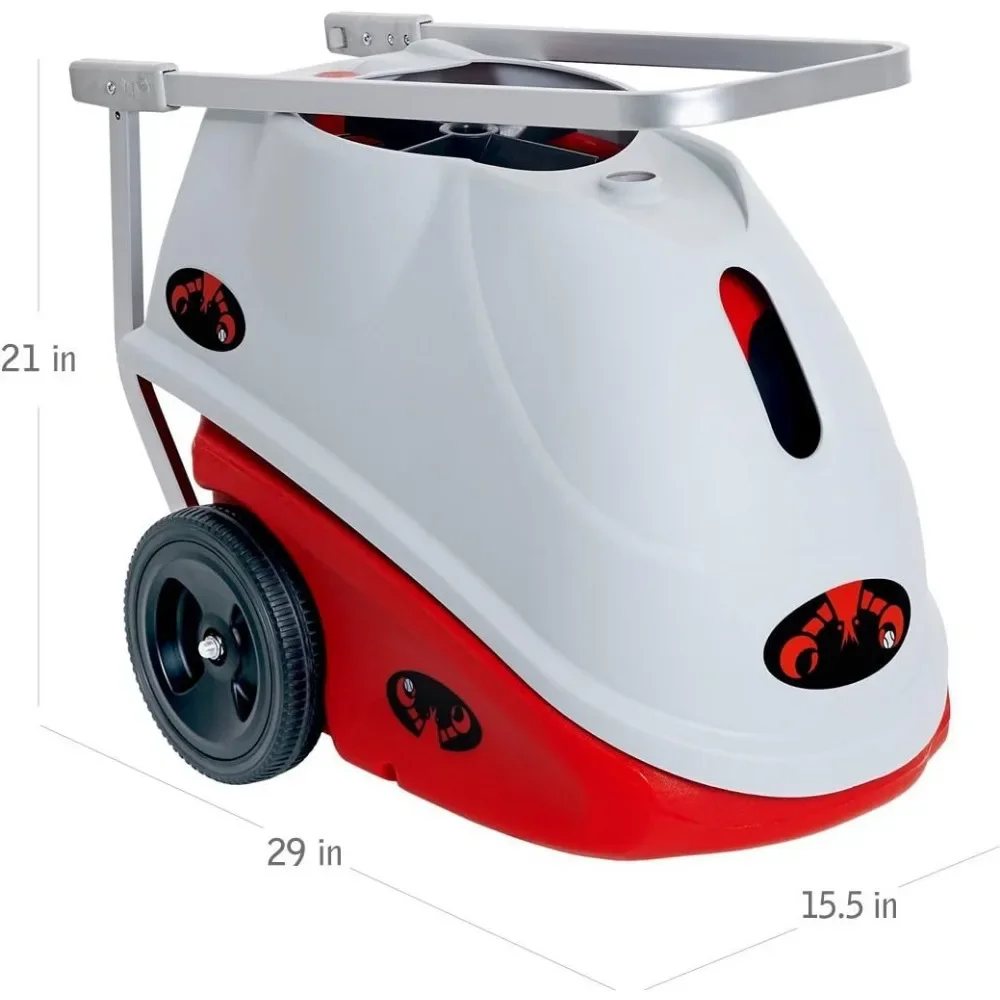 Lichtgewicht – Grote wielen - Tennisbalwerper met volledige functionaliteit – Oscillatie – Spin – 2-4 uur looptijd – Oplader inbegrepen