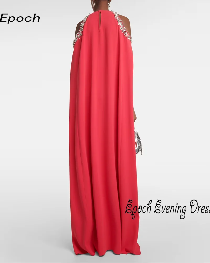 Epochale lange Crêpe Abendkleid فساتين مناسبة رسمية a-Linie elegante Falte formale Cocktail party Ballkleid für sexy Frauen 2024