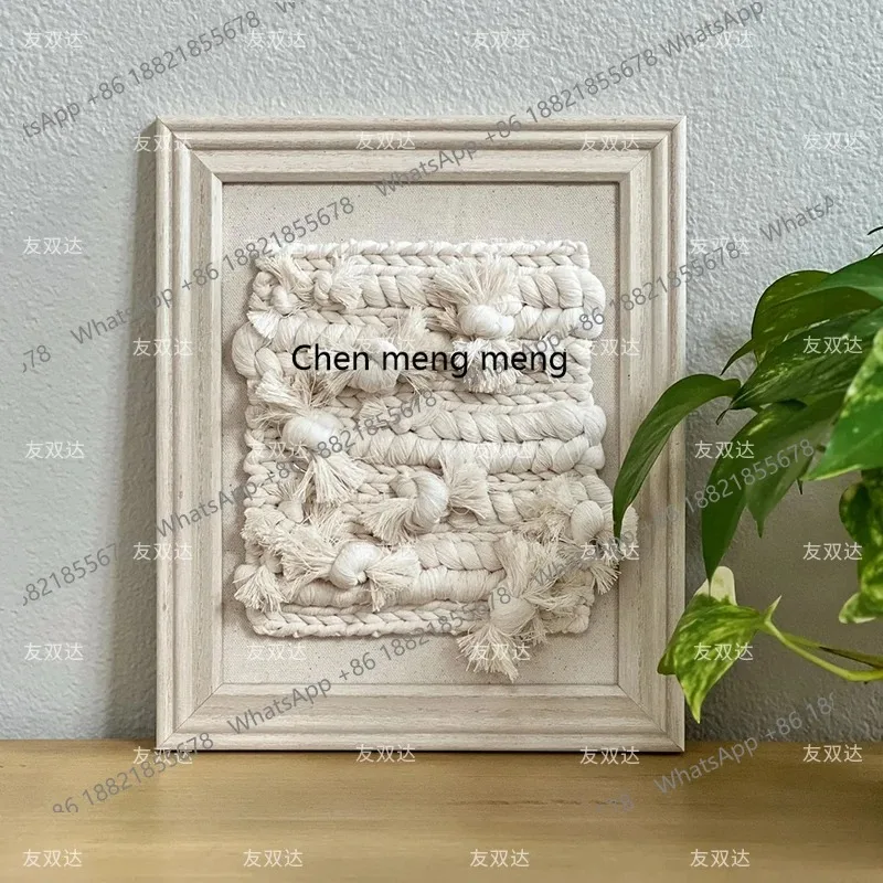 C56 Wabi-sabi decorative painting three-dimensional rope weaving living room sofa background wall hanging painting