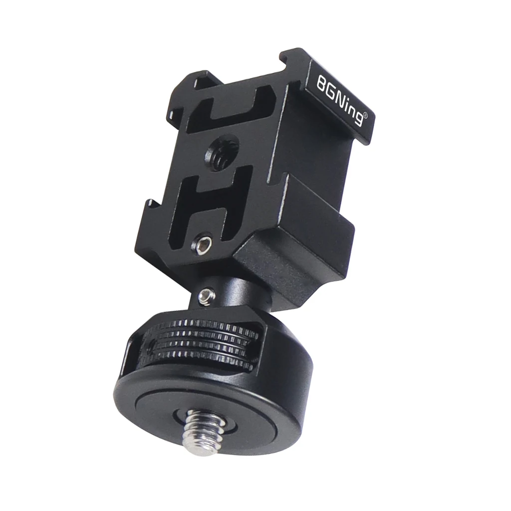 Kamera Blitzschuh Mount Adapter Aluminium Triple Cold Shoe Halterung Stativ Kugelkopf Monitor für DJI Mic 2 Studio Video Licht Stehen – Detail 12